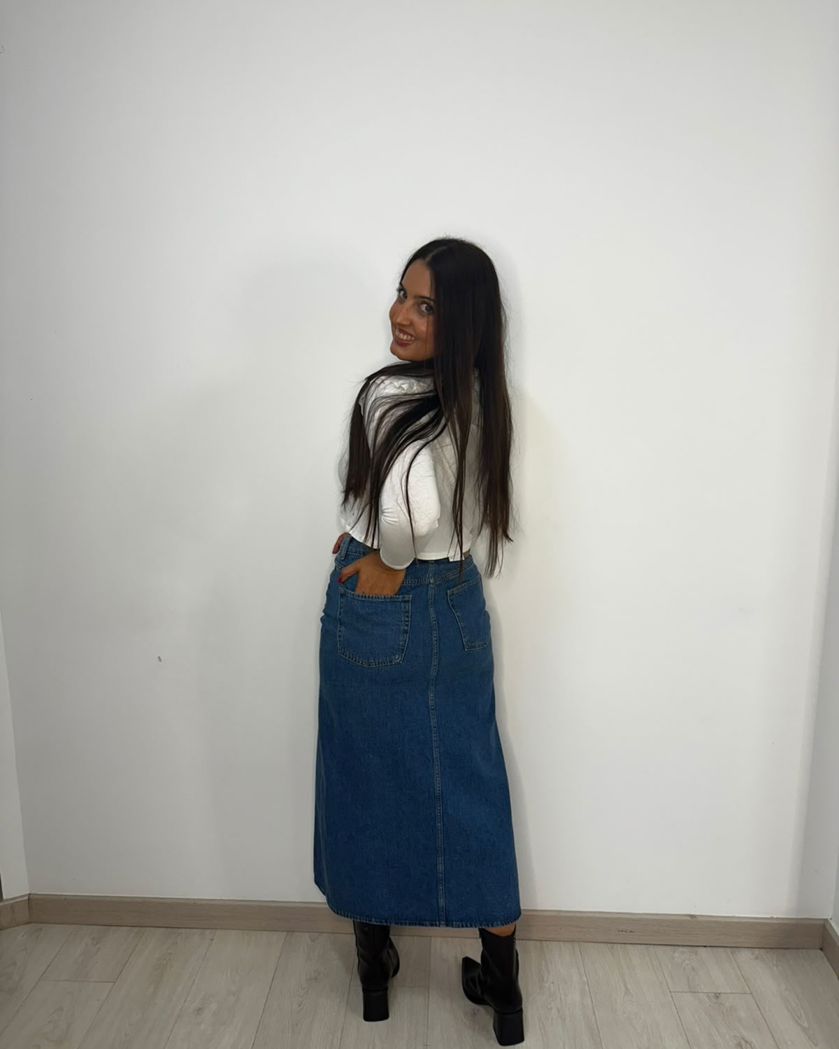 Falda denim JJXX midi
