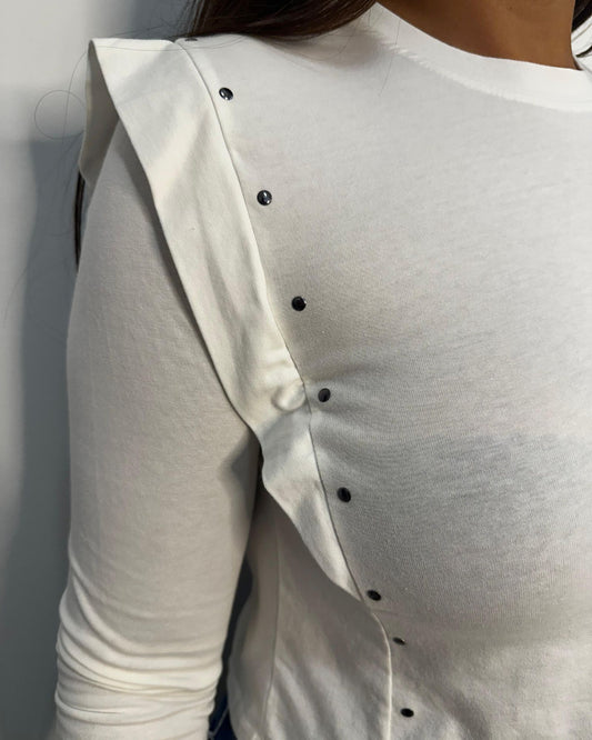 Camiseta tachas manga larga